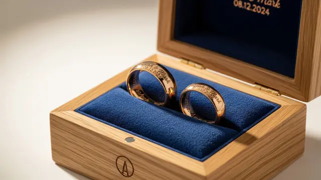 Cincin dengan Ukiran Nama atau Tanggal Pernikahan
