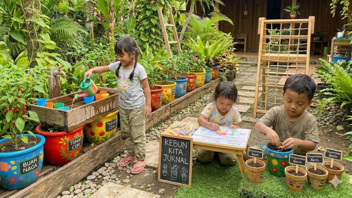 6 Inspirasi Kebun Buah Mini Sekaligus Taman Bermain Anak, Edukatif dan Seru