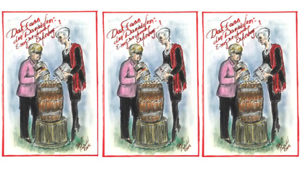 Karlikatur - Karl Lagerfeld Illustration on Greek Economy Crisis 0815