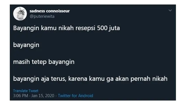 Cuitan Kocak Saat Bayangin ‘Nikah 500 Juta’ Ini Sukses Bikin Cengar Cengir