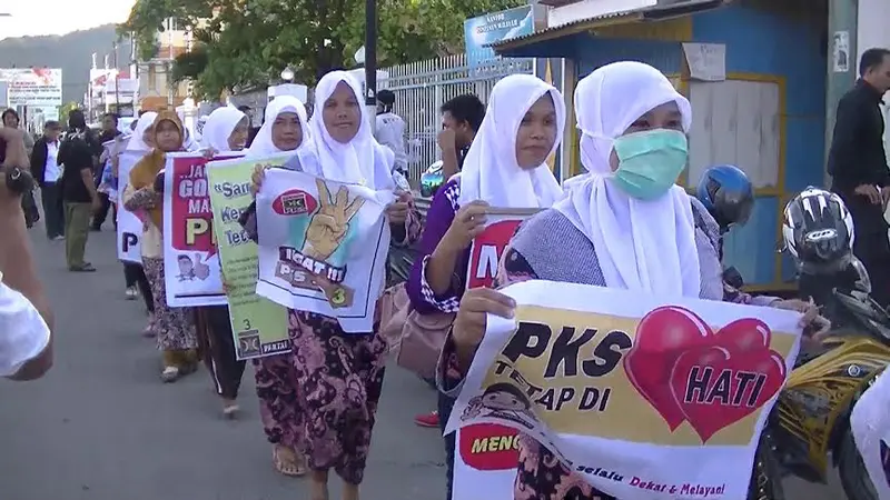 Gelar Kampanye, PKS Gorontalo Aksi Jalan Kaki 3 Kilometer