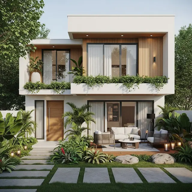 Rumah Kecil Type 45 Modern Minimalis dengan Taman Belakang (Gemini AI)
