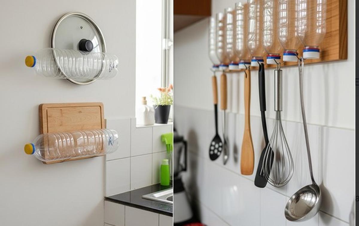 Ide Organizer Dapur dari Botol Minyak Bekas (AI Generated)