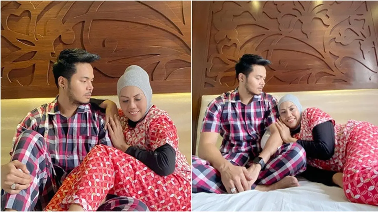 7 Potret Kemesraan Elly Sugigi dengan Aher yang Kabarnya Sedang Honeymoon