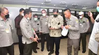 Menteri Pertanian Syahrul Yasin Limpo (Mentan SYL) bersama Menteri Koordinator (Menko) Perekonomian, Airlangga Hartarto mengunjungi Balai Penelitian Ternak, Ciawi, Bogor, Kamis (6/4/2021).