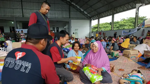 Ribuan Pengungsi Terdampak Tsunami Selat Sunda Terima Bantuan Logistik