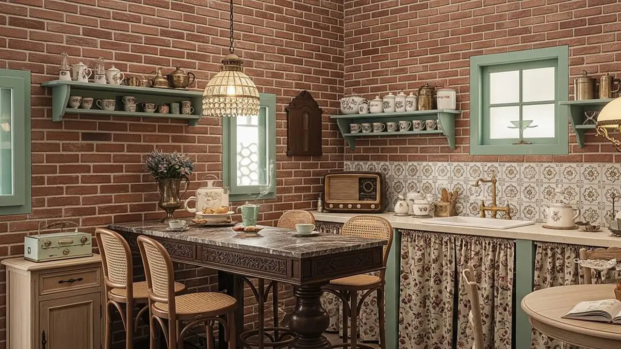 Desain Dapur Ala Kafe Kecil dengan Meja Bar Mini