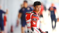 Fadillah Arbi Aditama saat mentas di Moto3 Mandalika 2023. (Dokumentasi PT AHM)