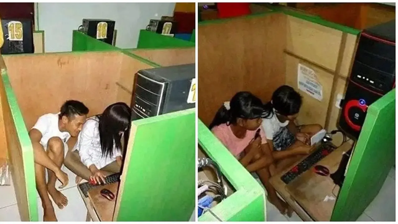 6 Potret Orang di Warnet Satu Bilik Berdua Ini Pernah Dialami, Bikin Nostalgia