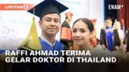 Presenter Raffi Ahmad mendapat penghormatan untuk menerima gelar Doktor. Raffi menerima gelar Doktor Honoris Causa dari Universal Institute of Professional Management (UIPM) di Thailand. Pemberian gelar itu bukan tanpa alasan.
