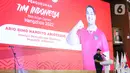 "Ini implementasi dari Perpres No 86 tahun 2021 tentang DBON mampu menghasilkan prestasi maksimal pada multievent dengan target utama di olimpiade dan Asian Games sebagai target antara," kata Dito dalam sambutannya. (Liputan6.com/Faizal Fanani)