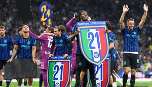 Inter Milan mengunci gelar juara Liga Italia 2025/2026 pada laga pekan ke-35, Minggu (03/05/2026). (AP Photo/Luca Bruno)