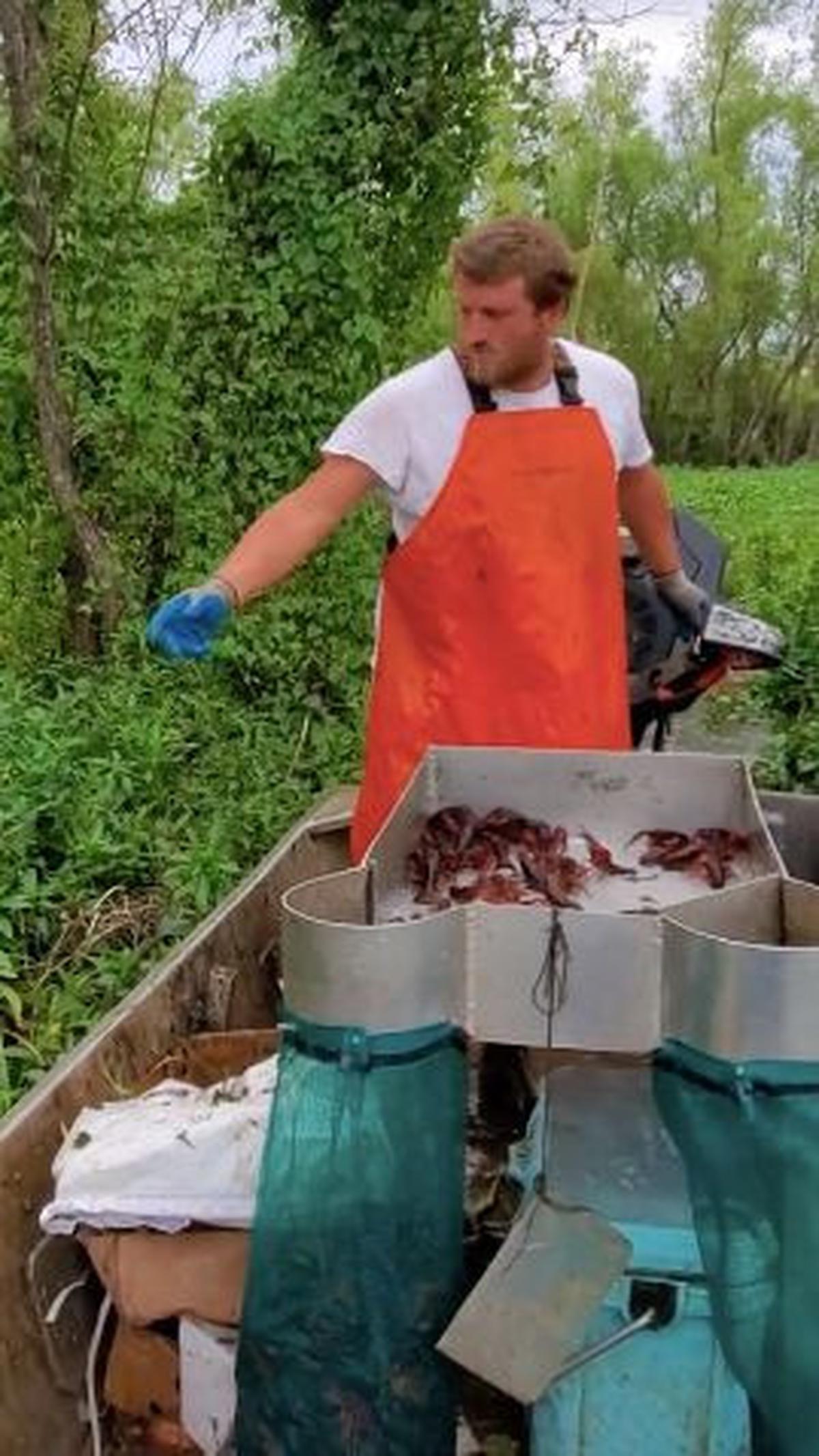 Ketika membuat konten panen crawfish Jacob tak berangkat sendirian. Ia biasanya akan ditemani putranya yang juga mahir menangkap crawfish. Ayah dan anak ini terlihat kompak dan mirip satu sama lain di dalam frame.