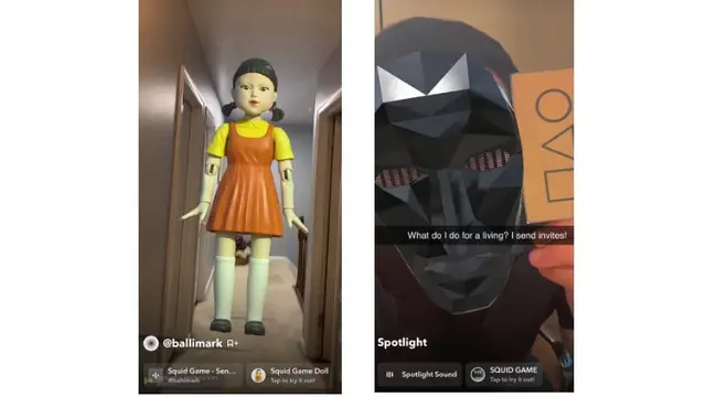 Lensa Squid Game di Snapchat
