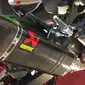 Knalpot Akrapovic untuk new Kawasaki Ninja 250. (Liputan6.com)