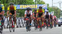 Suasana balap sepeda Tour de Siak 2018.