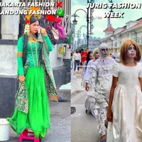 SCBD punya Citayam Fashion Week, Bandung hadirkan Jurig Fashion Week dengan kostum yang lebih unik. (Instagram/@infobandungkota).
