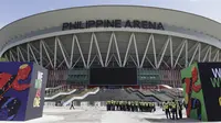 Philippine Arena bersiap untuk opening ceremony SEA Games 2019, Sabtu (30/11/2019). (Bola.com/Muhammad Iqbal Ichsan)