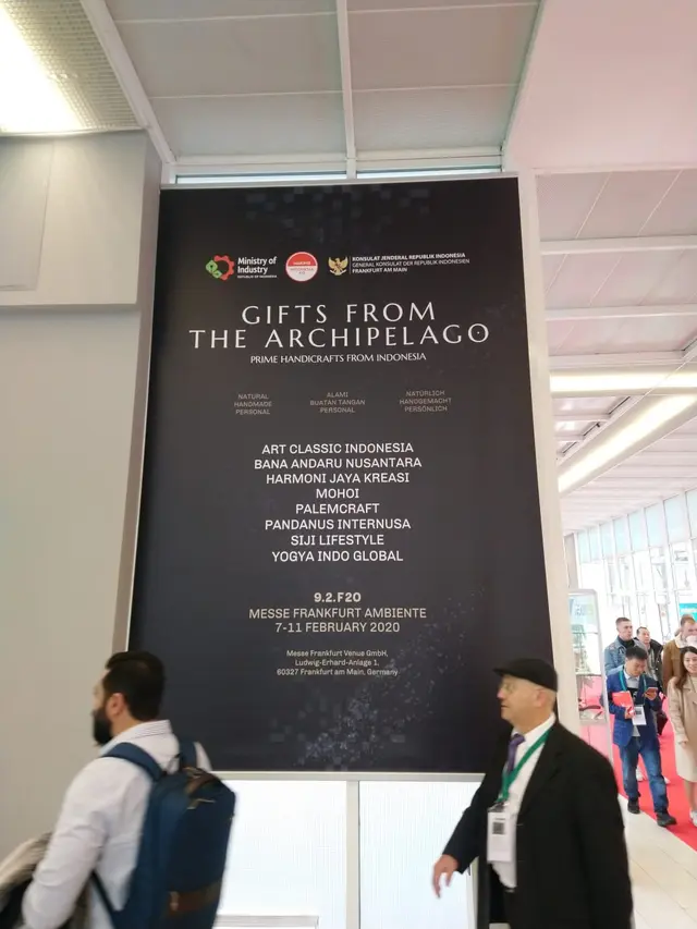 Pameran kerajinan dan aksesoris Indonesia di pameran Ambiente 2020.