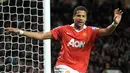Selebrasi sayap kiri Manchester United, Bebe setelah mencetak gol ke gawang Wolverhampton Wanderers pada laga putaran keempat Piala Liga Inggris 2010/2011 di Old Trafford, Manchester (26/10/2010). Bebe asal Tanjung Verde yang kini masih bermain bersama Rayo Vallecano didatangkan Manchester United dari Vitoria Guimaraes pada awal musim 2010/2011. Bertahan hingga akhir musim 2013/2014, ia lebih banyak dipinjamkan ke beberapa klub. Ia total bermain hanya dalam 7 laga dengan torehan 2 gol. (AFP/Andrew Yates)