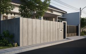 Model Pagar Rumah Minimalis yang Cocok untuk Hunian Perkotaan Model Beton Ekspos/ AI