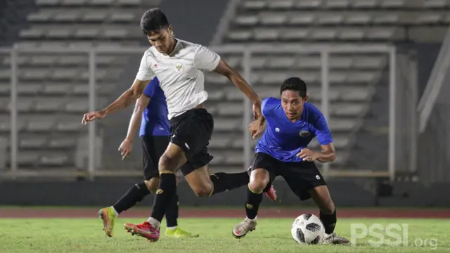 Timnas Indonesia dalam gim internal.