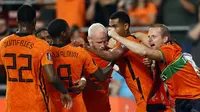 Timnas Belanda menang 4-0 atas Montenegro pada laga kelima Grup G kualifikasi Piala Dunia 2022 di Philips Stadion, Minggu (5/9/2021) dini hari WIB. (MAURICE VAN STEEN/ANP/AFP)