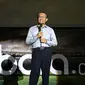 Deputi V Bidang Harmonisasi & Kemitraan Kemenpora Gatot Dewo Broto menyampaikan ucapan selamat saat syukuran peluncuran bola.com.(Arief Bagus/bola.com)