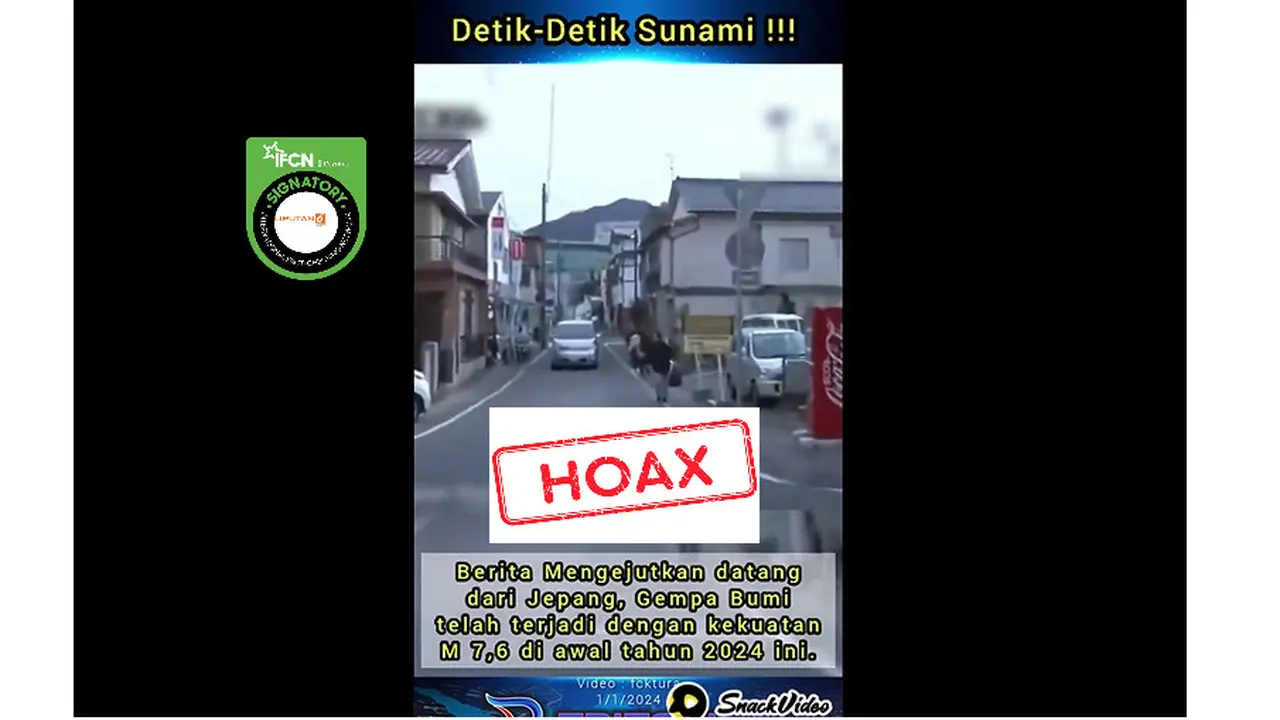 Tangkapan Layar salah saru hoaks seputar tsunami yang terjadi di Jepang