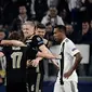 Ajax menang 2-1 atas Juventus pada leg II perempat final Liga Champions 2018-2019 di Allianz Stadium, Selasa (16/4/2019). (AFP/Filippo MONTEFORTE)