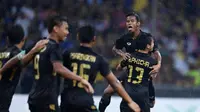 Timnas Thailand U-22 merayakan gol bunuh diri Malaysia di final SEA Games 2017. (Bola.com/Dok. FA Thailand)