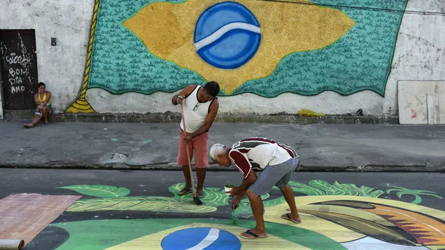 Mural Piala Dunia Hiasi Dinding Jalanan Kota Rio de Janeiro