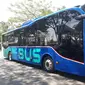 PT Angkasa Pura II menguji coba bus listrik prototipe milik PT Mobil Anak Bangsa (MAB) di Bandara Internasional Soekarno Hatta.