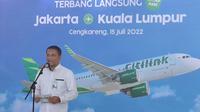Citilink membuka kembali penerbangan dari Bandara Soekarno Hatta menuju Kuala lumpur, Malaysia. Penerbangan perdana dimulai Jumat (15/7/2022).