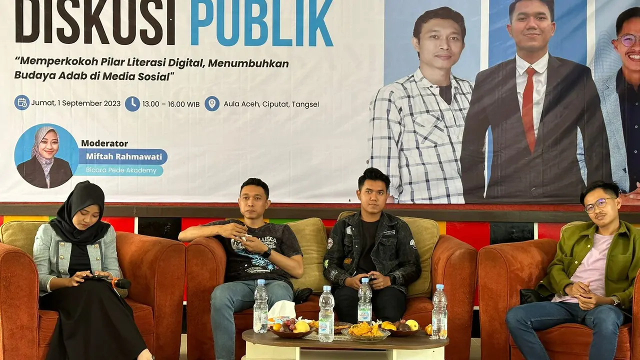 Penggerak Milenial Indonesia (PMI) menggelar diskusi literasi digital di Aula Aceh, Ciputat, Tangerang Selatan, Jumat (1/9) (Istimewa)