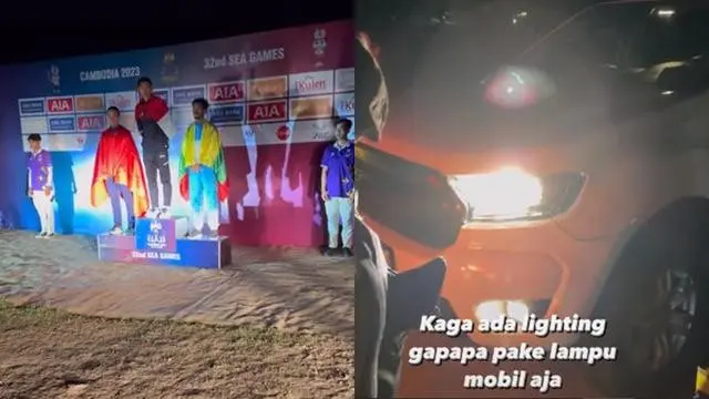 Viral Penerangan Podium SEA Games Kamboja Hanya Pakai Lampu Mobil, Warganet: Lebih Seru Agustusan