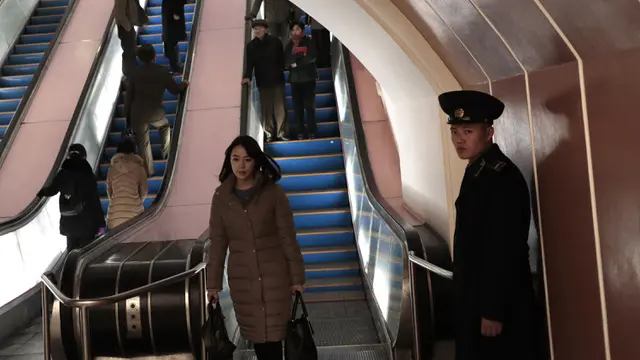 Potret Stasiun Kereta Bawah Tanah Kaeson di Korea Utara