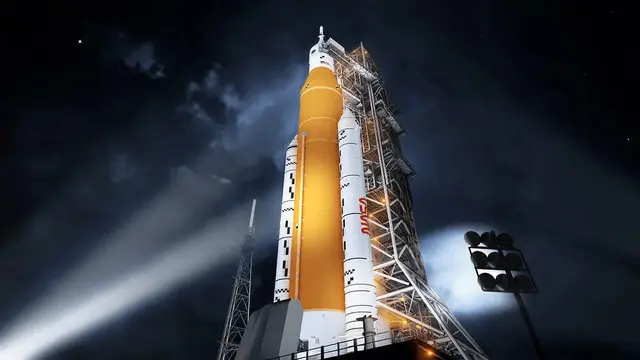 Ilustrasi Space Launch System (SLS) NASA