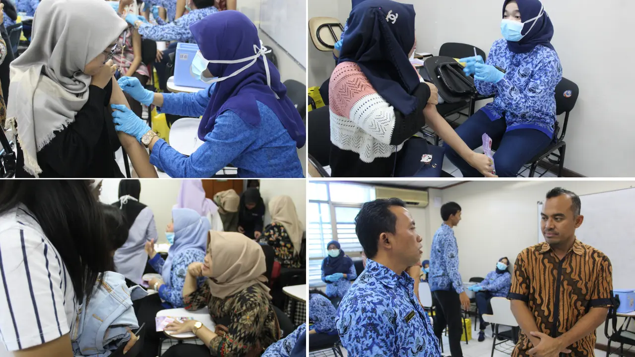 Antusiasme Mahasiswa yang Melakukan Suntik Difteri (Sumber Photo : BEM Esa Unggul)