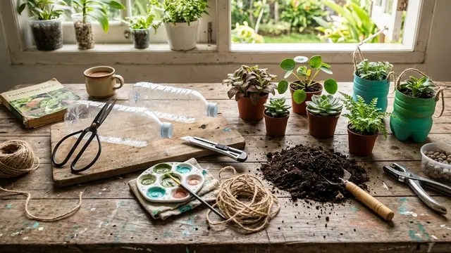 Membuat Pot Lentera dari Botol Plastik