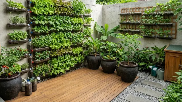 Cara Membuat Kebun Botol Bekas Bertingkat yang Hemat Tempat