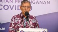 Juru Bicara Pemerintah untuk Penanganan COVID-19 Achmad Yurianto saat konferensi pers Corona di Graha BNPB, Jakarta, Kamis (18/6/2020). (Dok Badan Nasional Penanggulangan Bencana/BNPB)
