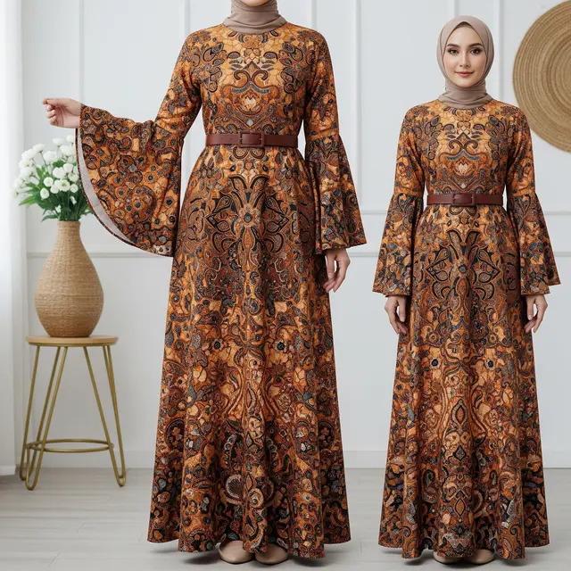 Model Batik Wanita Bell Sleeve
