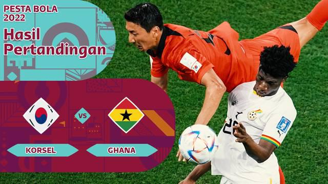 Berita motion grafis data dan statistik dari laga Grup H Piala Dunia 2022 antara Timnas Korea Selatan melawan Timnas Ghana, Senin (28/11/2022) malam hari WIB.