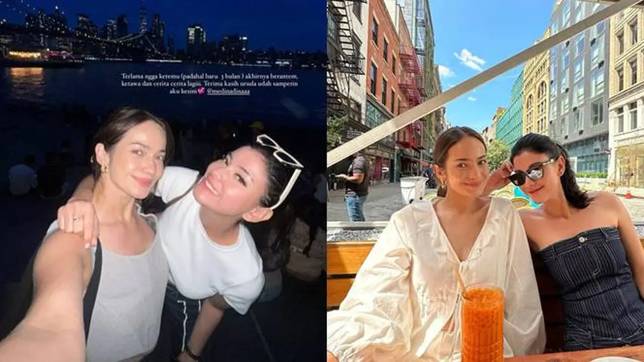7 Potret Enzy Storia dan Medina Dina di Amerika Serikat, Seru Kumpul Bestie