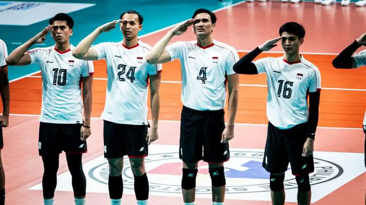 Foto: Kado Ultah Kemerdekaan RI, Timnas Voli Putra Indonesia Comeback Atasi Filipina di Putaran Pertama SEA V League 2024