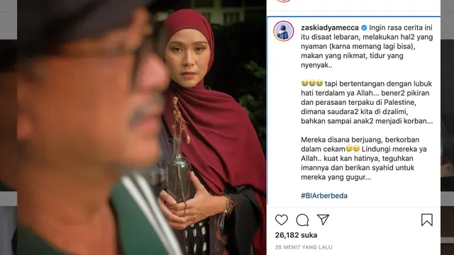 Unggahan Zaskia Adya Mecca. (Foto: Instagram @zaskiadyamecca)