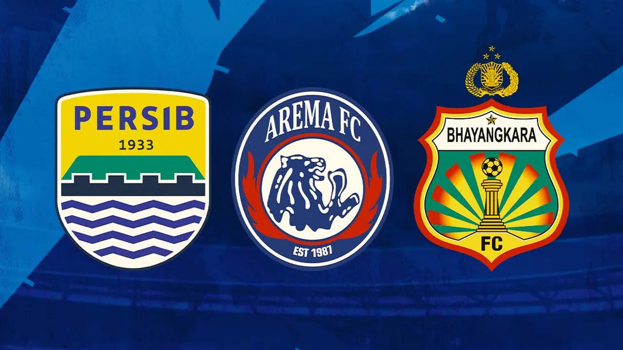 Liga 1 -  Ilustrasi Logo Persib Bandung, Arema FC, dan Bhayangkara FC