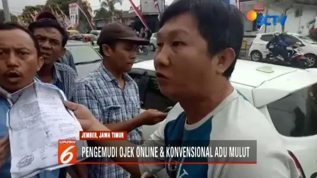 Rebutan Penumpang, Puluhan Sopir Angkot Vs Online di Jember Ricuh