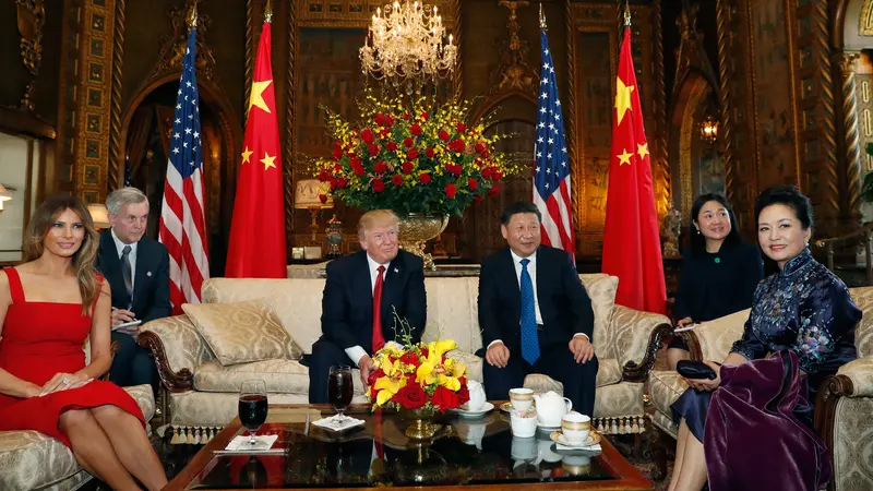 20170406-Donald Trump Bertemu dengan Xi Jinping di Florida-AP